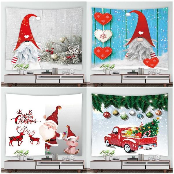 

tapestries year christmas decor tapestry santa claus winter snow landscape wall hanging gnome xmas mural blanket tablecloth