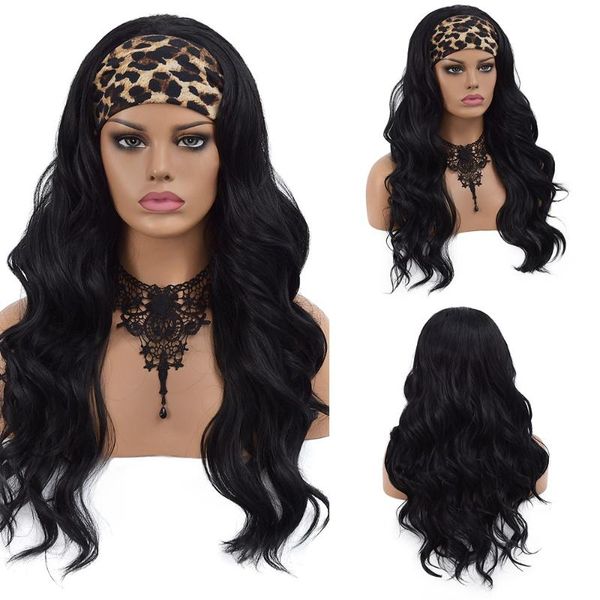 

other event & party supplies black women's headband wig 24 inch long wavy with attached high temperature silk headwear hairs