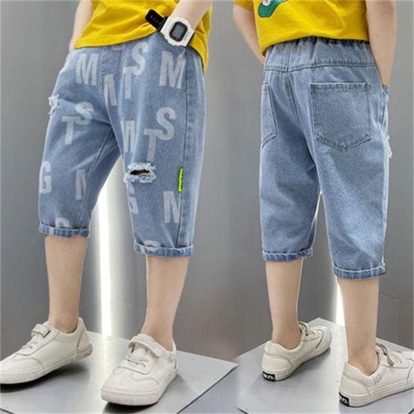 

boys pants 2022 new childrens denim big childrens casual simple boys, Blue