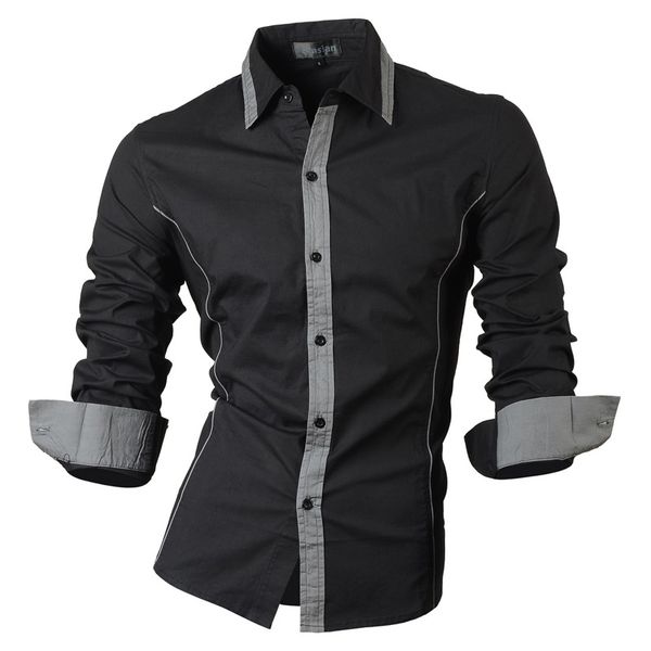 

jeansian spring autumn features shirts men casual jeans shirt new arrival long sleeve casual slim fit male shirts 8015 210331, White;black