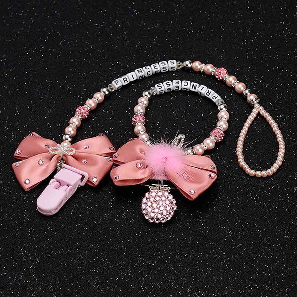 

pacifiers# personalised-any name set stunning pink bling pram charm/stroller toy rattles bed rattle pacifier clip holder dummy 9kns
