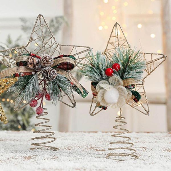 

christmas decorations gold tree iron star for home xmas ornaments year five-pointed