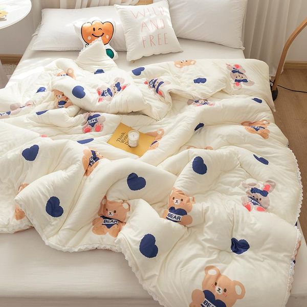 

comforters & sets knitted cotton four seasons duvet cartoon pattern warm comfortable quilted n3