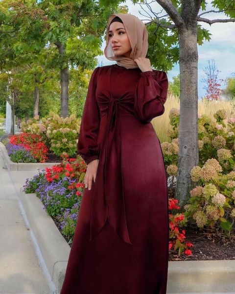 

ethnic clothing plus size muslim satin turkey formal dresses wholesale women long maxi dress abaya dubai style, Red