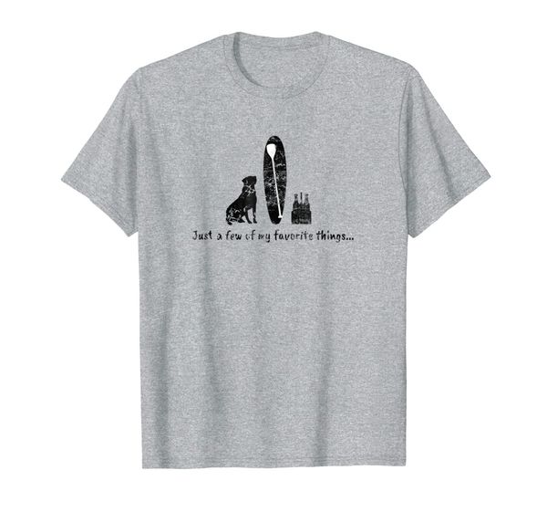 

surf sup paddle board dog beer my favorite things t shirt, White;black