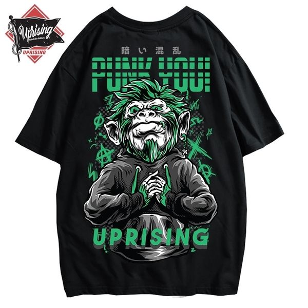 

short t shirt hip-hop personality revolts against monkey short-sleeved t-shirt street japanese european and american trends 210409, White;black