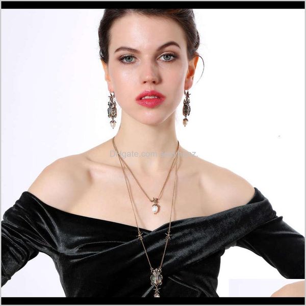 

necklaces & pendants drop delivery 2021 jewelry insect multi layer pearl necklace long lady temperament versatile pendant kmbhi, Silver