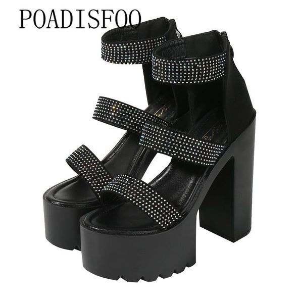 

summer european and american high-heeled fashion sandals waterproof table pressure 14cm zyw-651-31, Black