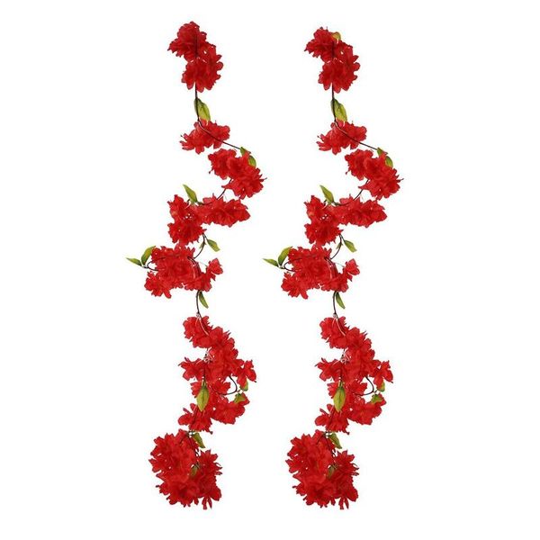 

decorative flowers & wreaths artificial cherry blossom vine red petal flower forever plants garland for art home decoration wedding party ga