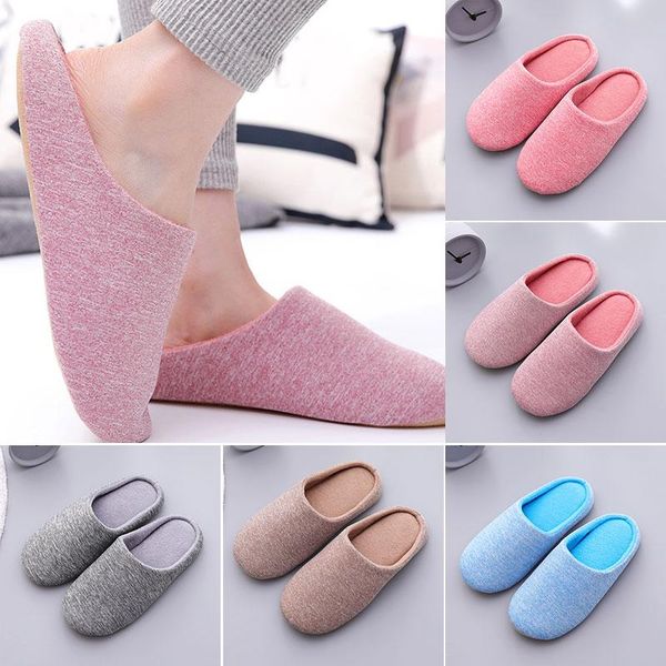 

slippers winter cotton home cute casual fluffy indoor furry slipper warm plush soft bottom shoes women, Black