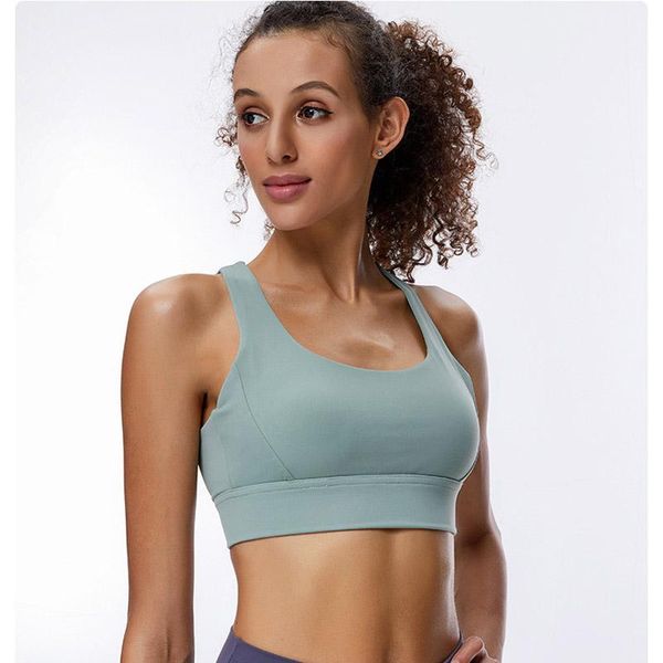 

adjustable back buckle women sports bra u collar running yoga high strength shockproof gym fitness outfit