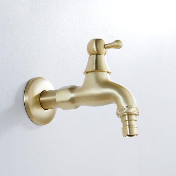 

light luxury washing machine faucet single cold bibcock basin mop with g1/2 connection balcony brushed gold bathroom sink faucets