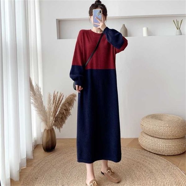 

winter women knitted dress sweater dresses 211119, Black;gray