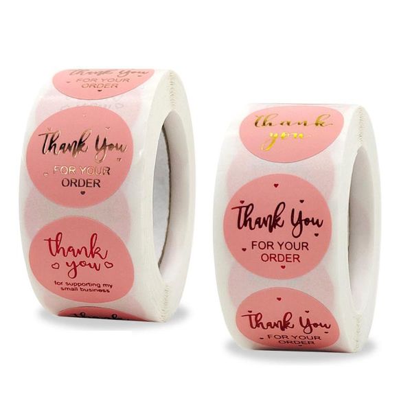 

gift wrap qiduo 500pcs thank you stickers scrapbook white pink black gilding sticker envelope and packaging stamp stationery label