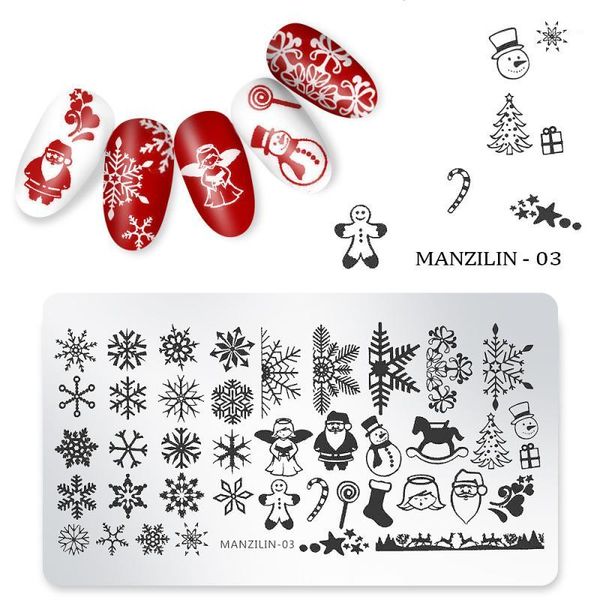 

colors nail art printing template christmas style steel plate square accessories stamp1