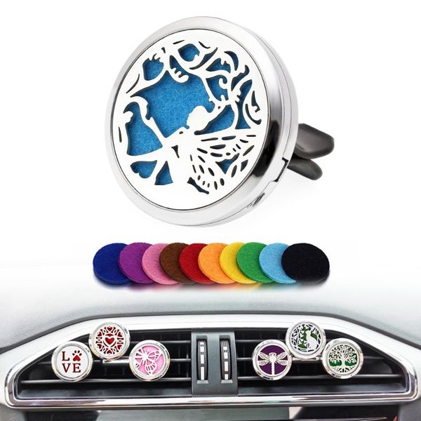 

aroma essential oil diffuser locket car air freshener for auto conditioner vent clip