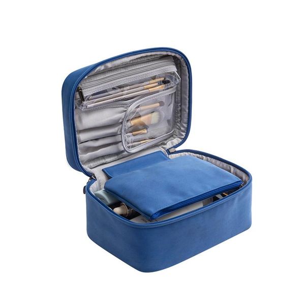 

brush holder for woman girl with handle salon toiletry zipper closure travel portable multifunction makeup tools cosmetic bag bags & cases