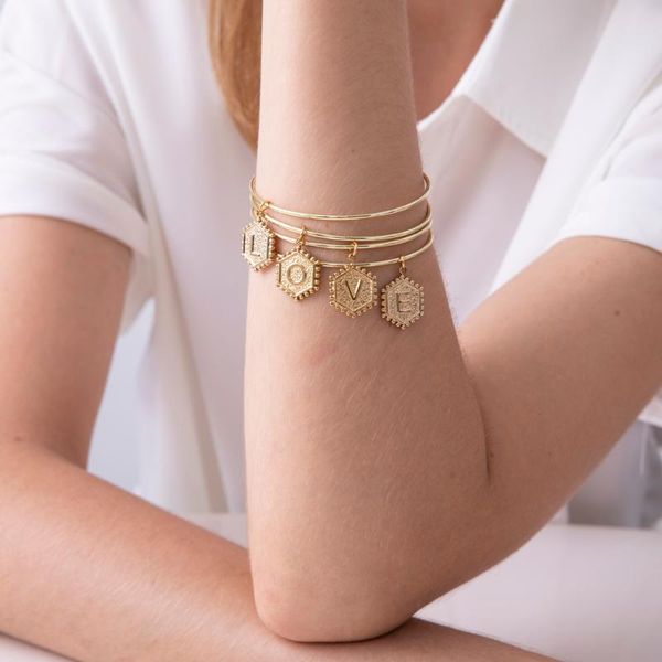 

charm bracelets zmzy bracelet initial alphabet cuff bangles women jewelry stainless steel letter bangle gifts pulseiras, Golden;silver