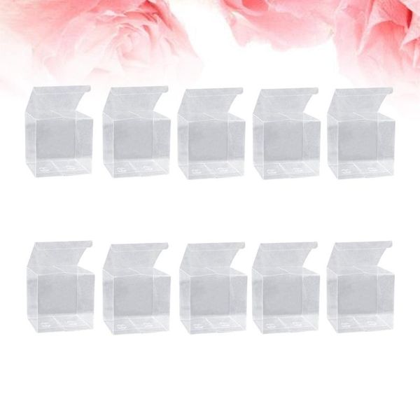 

20pcs pvc square packing box simple transparent for gift fruit (10cm) wrap