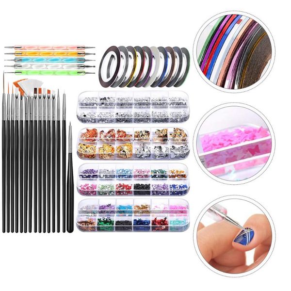 

set nail art tools decor colored drawing pen dotting kit kits