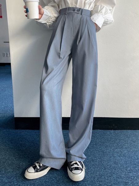 

dazy solid straight leg pants b8a5#, Black;white