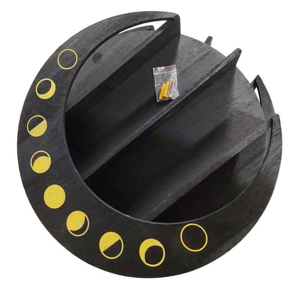 

other home decor 1pc wooden storage rack wall sundries shelf moon shaped black