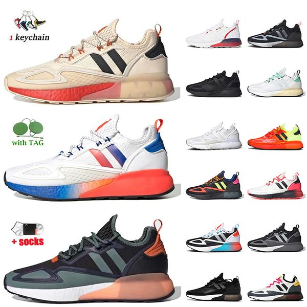 

designer sport running shoes zk 2k 4d women men adds sneakers gradient fade white solar red blue multi black grey halo silver mars explorati, White;red