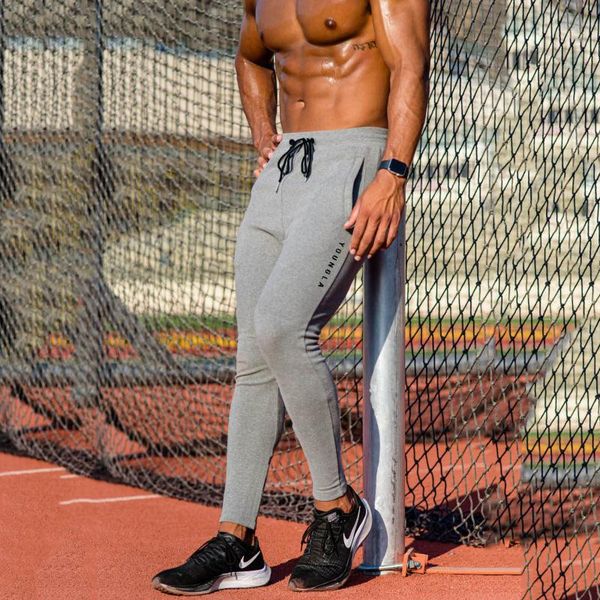 

men's pants autumn sports outdoor jogger running training fitness cotton stretch slim casual gym, Black