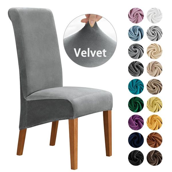 

color high grade velvet dining chair cover stretch slipcovers plush covers washable for el room office