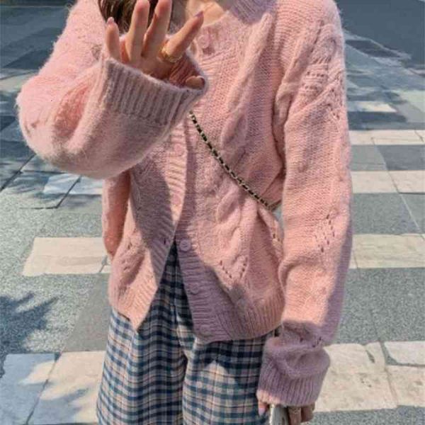 

women's jackets coats korean version gentle wind knitted cardigan autumn long sleeve over pink loose knit sweater i2pi, Black;brown