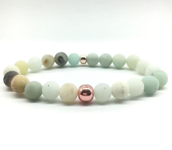 

2021 natural stone bracelets amazon frosted bead amazonite bracelet mala beads pulsera reiki novel jewelry for women men beaded bracelets, Black