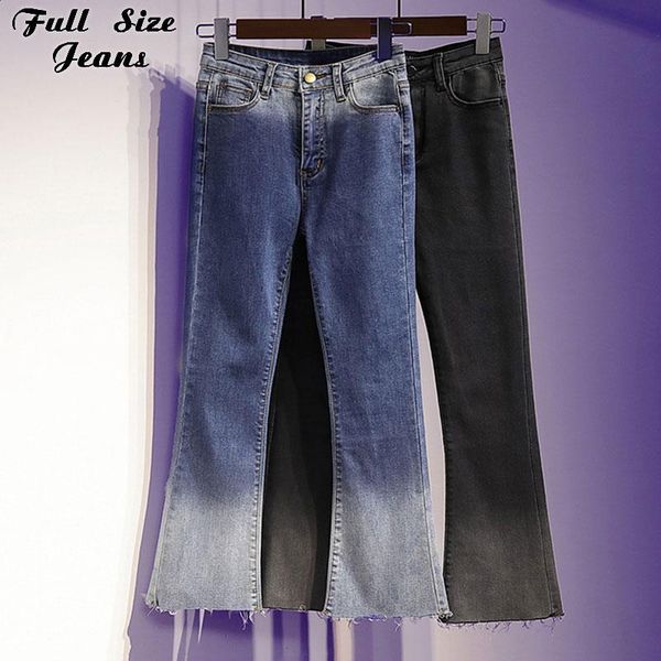 

plus size tie-dye y2k gradient blue aesthetic ripped skinny jeans 4xl summer stretchy capris denim pants women street trousers women's