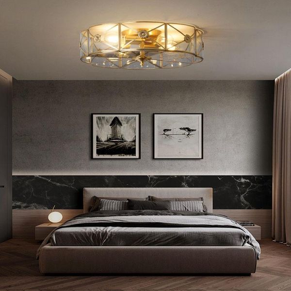 

ceiling lights lamp all copper master bedroom luxury simple modern atmosphere study round led