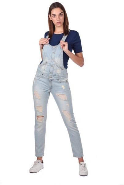 

women's pants & capris blue white women ripped jean overalls, Black;white