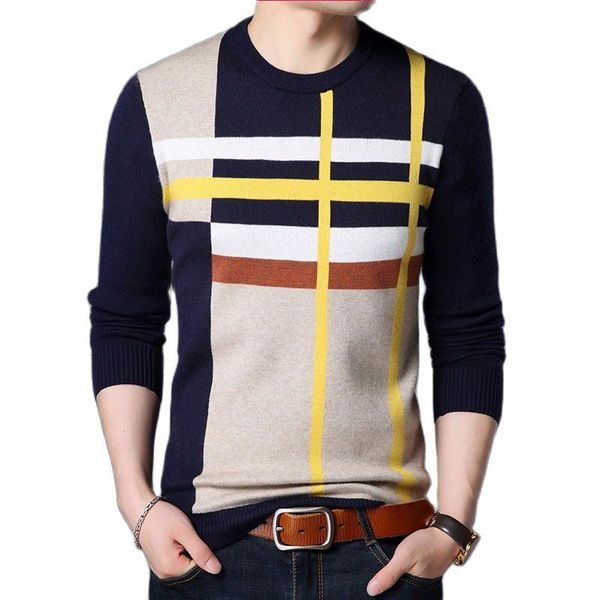 

fashion brand sweater for mens pullover o-neck slim fit jumpers knitred woolen winter korean style casual clothes men's sweaters, White;black