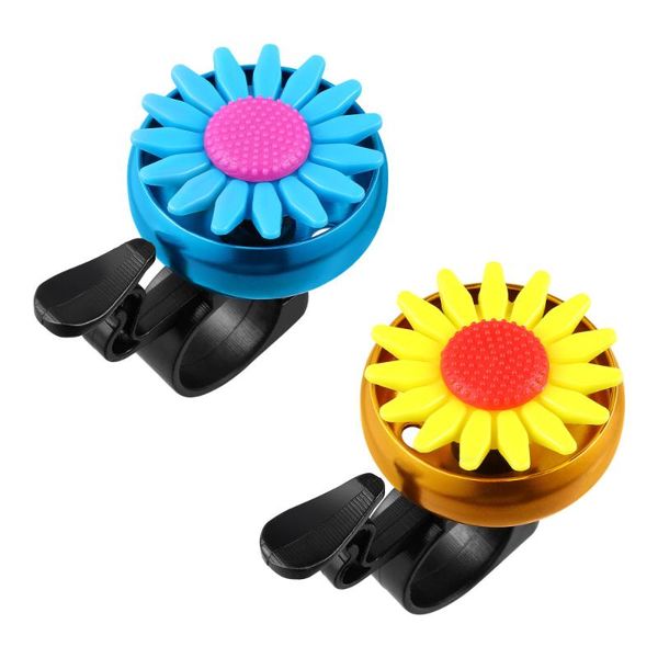 

bike horns besportble 2pcs kids bells sunflower shaped handlebar bell cycling (golden + blue)