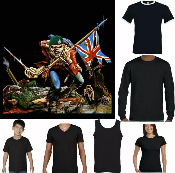 

Royal MARINES T-Shirt Funny Military Commando Navy The Trooper Top, White;black