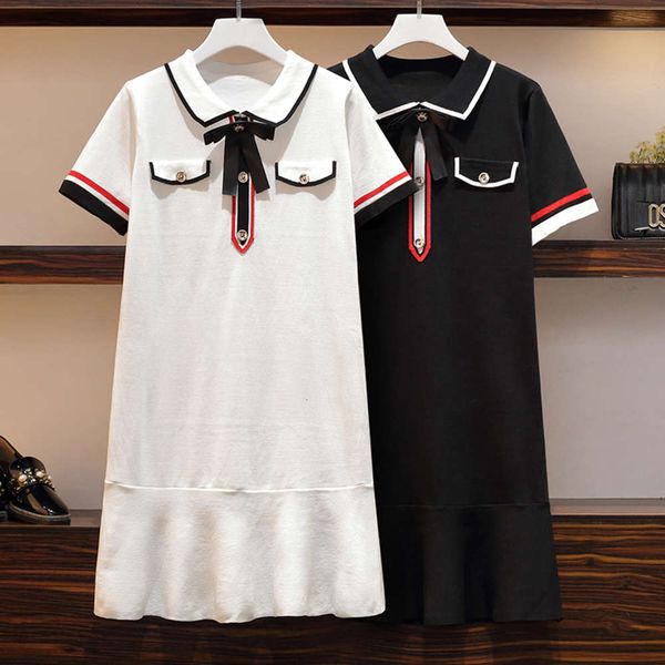 

casual dresses dress big size women's dress: style of fat sister in summer 9ort, Black;gray