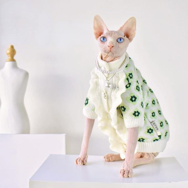 

cat costumes sphynx clothes full-feeling lace sweater jacket winter thickening warmth hairless devon, cornish