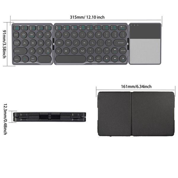 Teclado dobr￡vel Bluetooth Teclado duplo teclados USB wireles