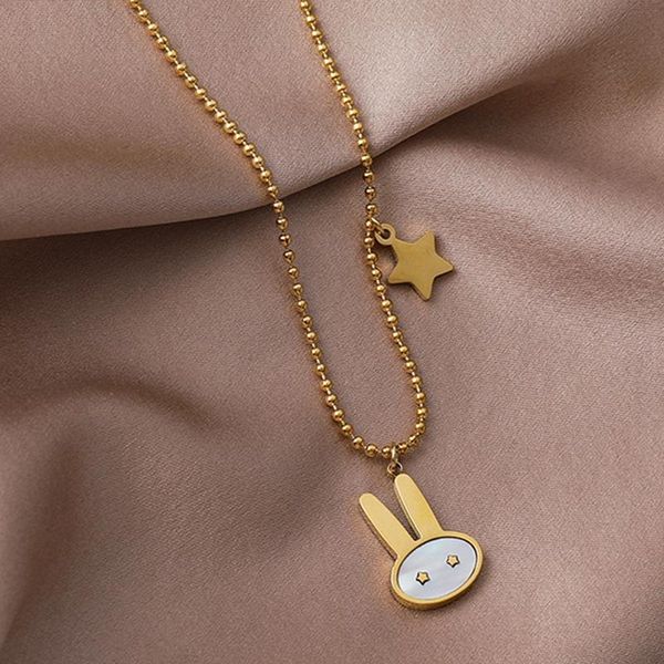 

pendant necklaces 2021 female non-fading titanium steel necklace fashion korean sweet jewelry accessories, Silver