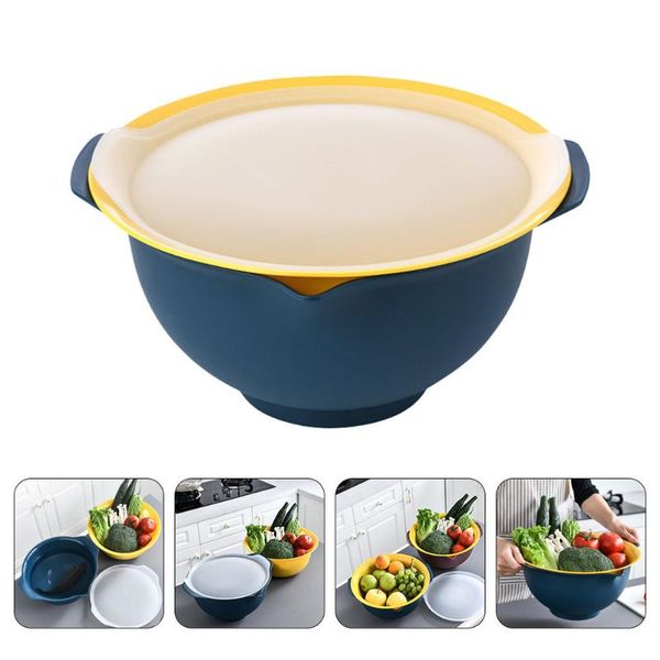 

storage bottles & jars double-layer drain basket kitchen fruit vegetable drying (dark green)