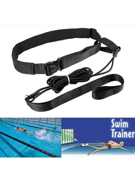 

2m pool swim training leash swimming elastic belt resistance tether exerciser safety rope set for adults kids & accessories