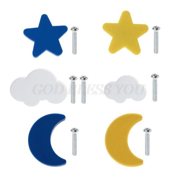 

children room knobs soft rubber handles star moon cloud furniture drawer pulls drop &