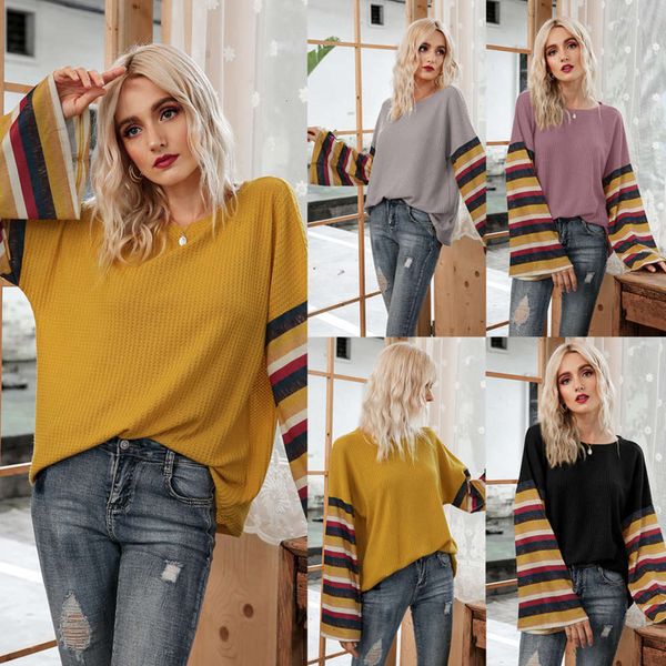 

casual dresses aw women's striped flared sve t-shirt, Black;gray