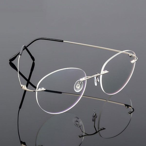 

fashion sunglasses frames round rimless eyeglasses frame for men and women optical prescription glasses spectacles eyewear, Black