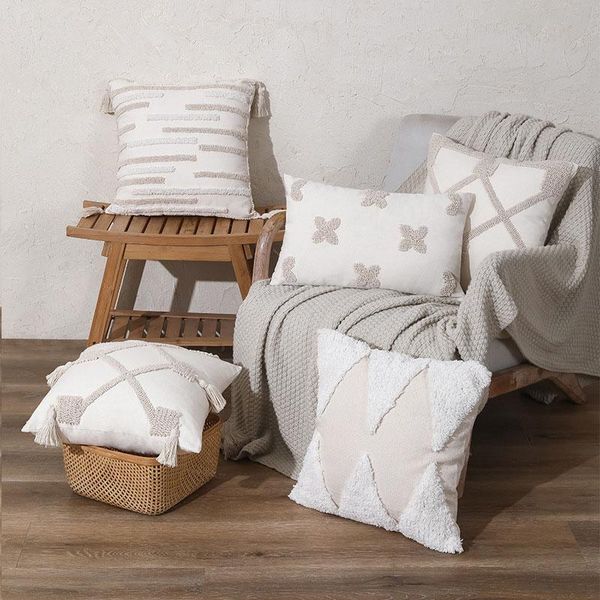 

cushion/decorative pillow nordic tassel cushion cover begin moroccan bohemia decorative case simplicity sofa living room 30×50 45×45 home de