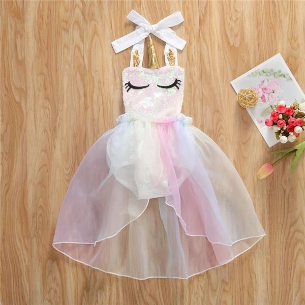 

girl's dresses infant baby girls sequin romper dress gradient mesh sleeveless jumpsuit tutu one piece bodysuit princess, Red;yellow