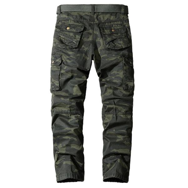 

men pants multi-pocket straight leg washed cotton sports trousers camouflage printed climbing clothing casual men's, Black