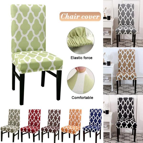

stylish chair covers flower rhombus polyester desk protector for dining el banquet wedding universal seat protection cover